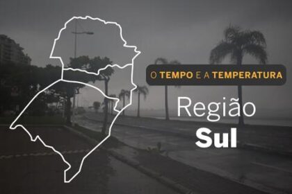 PREVISÃO DO TEMPO: Região Sul tem alerta de chuvas nesta segunda-feira (15)