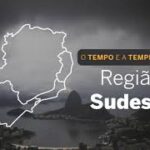 PREVISÃO DO TEMPO: chuvas atingem quase todo o Sudeste, nesta sexta-feira (18)