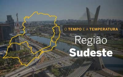 PREVISÃO DO TEMPO: sexta-feira (6) com chuvas no Sudeste