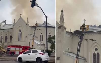 Incêndio atinge Igreja Matriz de Flores da Cunha: comunidade unida pela fé (25/04)